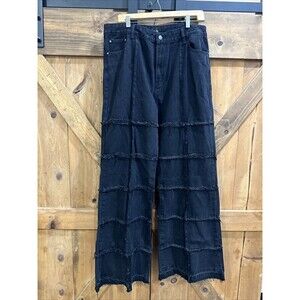 NickoXTC Gothic Black Wide Leg Baggy Jeans Black Denim Women’s Sz XL